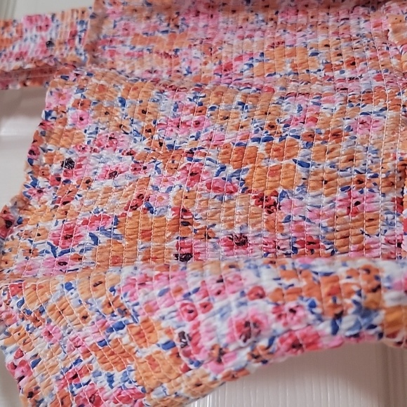 Old Navy Cotton Floral Maxi Dress Size XL Smocked Top Straps Feminine Spring - Picture 4 of 7